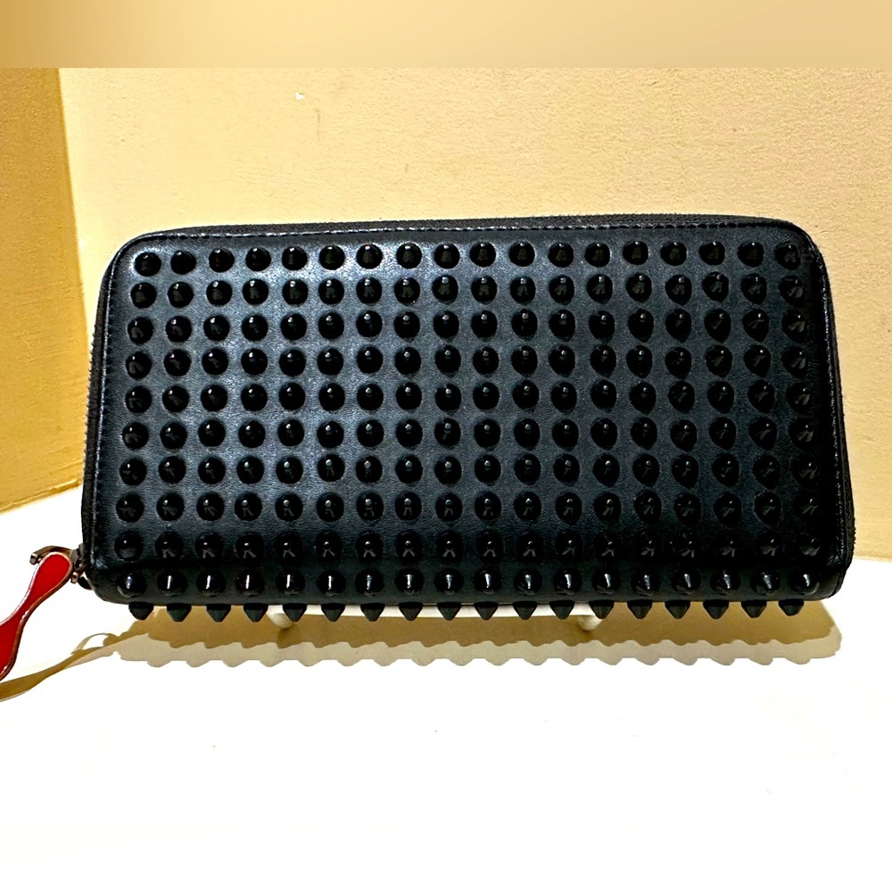 Christian LOUBOUTIN Panettone Black Studded Zip Wallet